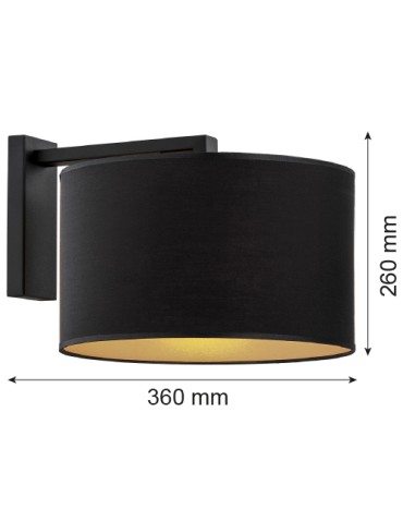 Argon KARIN wall lamp 1 pł. 1x15W (max) black with gold center black structure 4340 - product 2