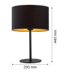 Table lamps with lampshade - Argon KARIN 1 fl. table lamp 1x15W (max) black with gold center black structure 4342 - product 2