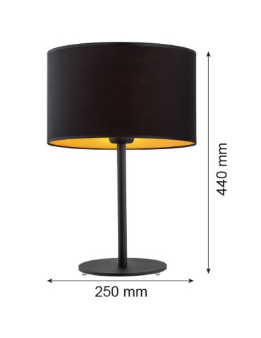Argon KARIN lampa stołowa 1 pł. 1x15W (max) czarny ze złotym środkiem czarny struktura 4342 - produkt 2