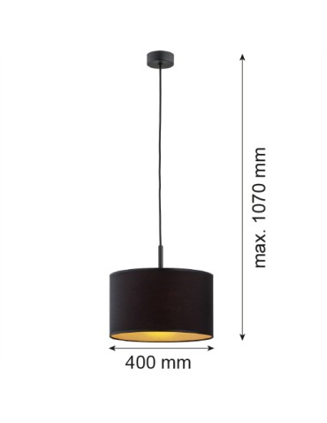Argon KARIN lampa wisząca 1 pł. 1x15W (max) czarny ze złotym środkiem czarny struktura 4341 - produkt 2