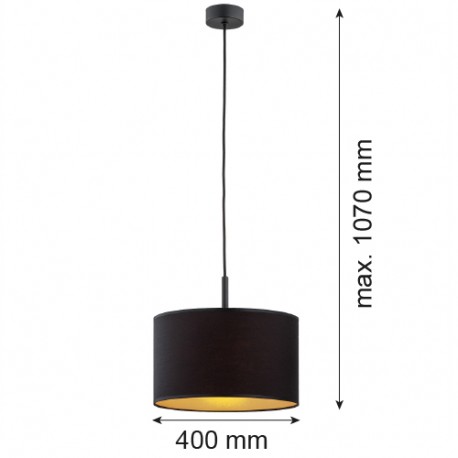 Argon KARIN lampa wisząca 1 pł. 1x15W (max) czarny ze złotym środkiem czarny struktura 4341
