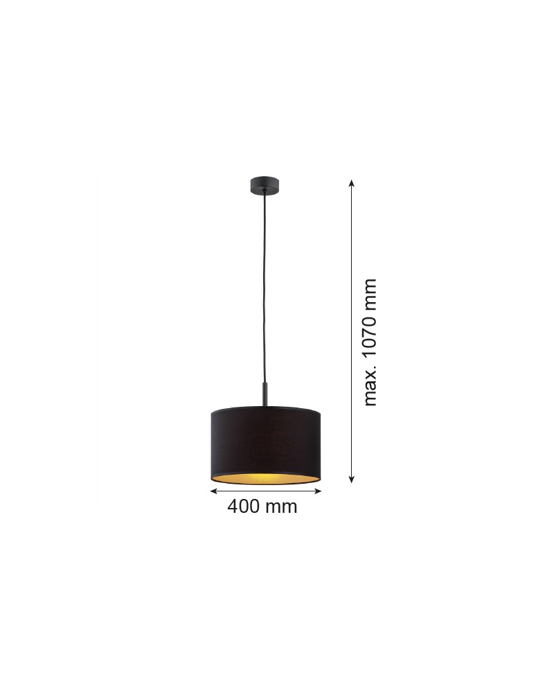 Single pendant lamps - Argon KARIN pendant lamp 1 pł. 1x15W (max) black with gold center black structure 4341 - product kolory-swiatla.pl 2