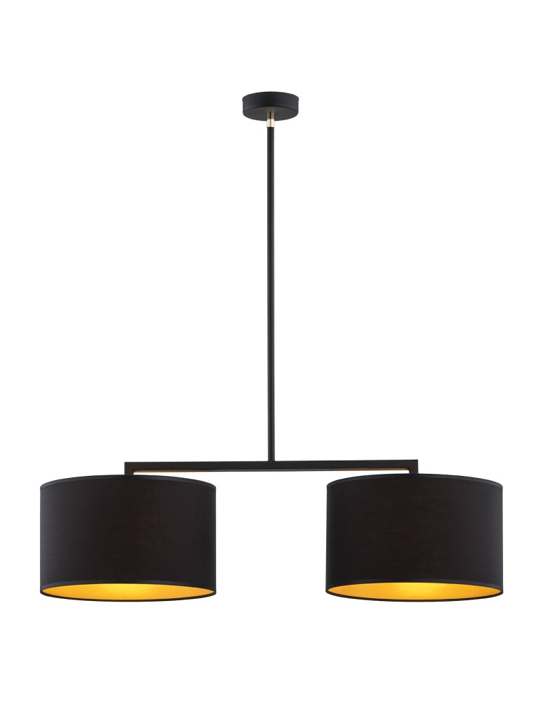 Double pendant lamps - Argon KARIN 2 fl. pendant lamp 2x15W (max) black with gold center black structure 899 - product kolory-swiatla.pl 1