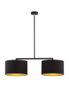 Argon KARIN lampa wisząca 2 pł. 2x15W (max) czarny ze złotym środkiem czarny struktura 899