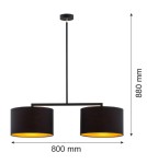 Double pendant lamps - Argon KARIN 2 fl. pendant lamp 2x15W (max) black with gold center black structure 899 - product 2