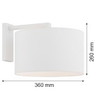 Wall lamps with lampshade - Argon KARIN wall lamp 1 pł. 1x15W (max) white white structure 4294 - product 2