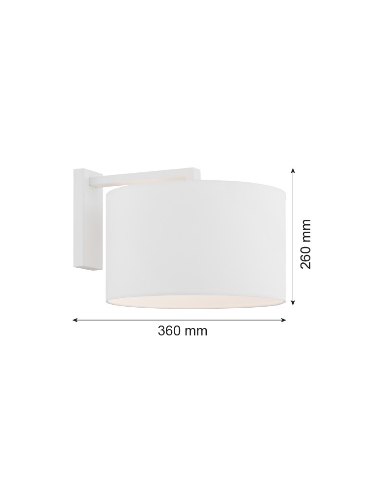 Wall lamps with lampshade - Argon KARIN wall lamp 1 pł. 1x15W (max) white white structure 4294 - product kolory-swiatla.pl 2