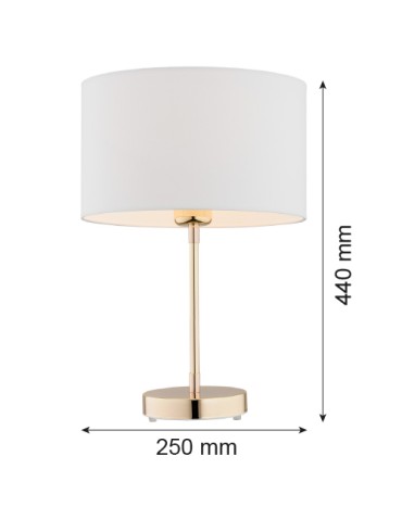 Argon KARIN 1 fl. table lamp 1x15W (max) white brass 4301 - product 2