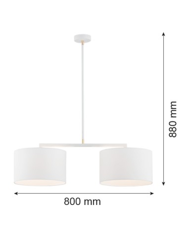 Argon KARIN lampa wisząca 2 pł. 2x15W (max) biały biały struktura 900 - produkt 2