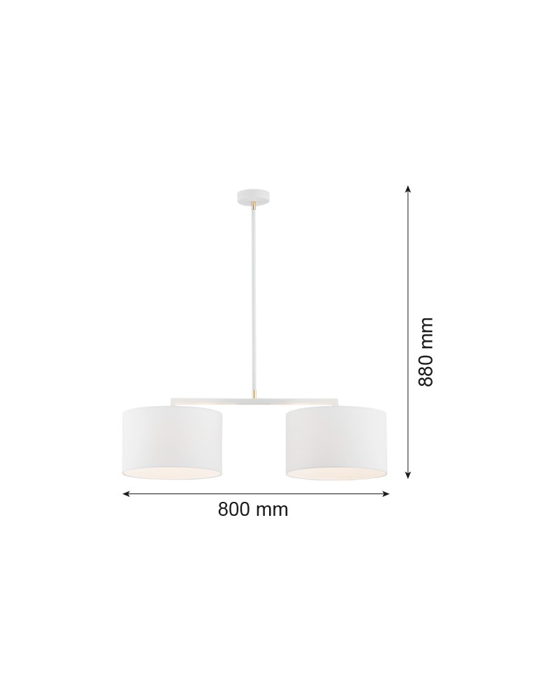 Double pendant lamps - Argon KARIN 2 fl. pendant lamp 2x15W (max) white white structure 900 - product kolory-swiatla.pl 2