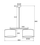 Double pendant lamps - Argon KARIN 2 fl. pendant lamp 2x15W (max) white white structure 900 - product 3