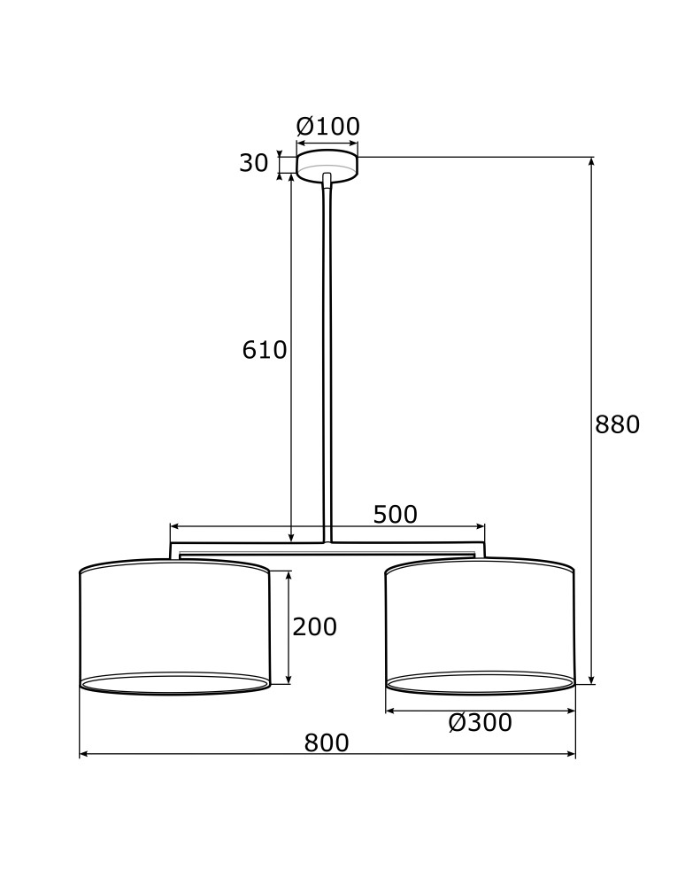 Double pendant lamps - Argon KARIN 2 fl. pendant lamp 2x15W (max) white white structure 900 - product kolory-swiatla.pl 3