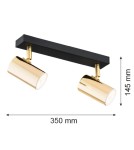Spotlight ceiling lamps - Argon LAGOS plafond 2 fl. 2x5W (max) brass black structure 889 - product 2