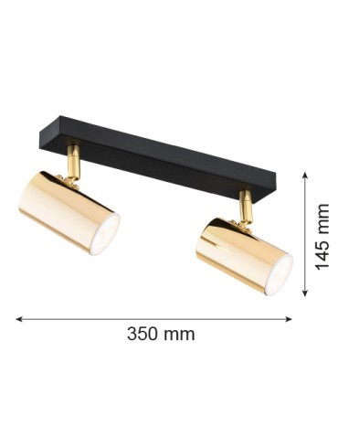 Argon LAGOS plafon 2 pł. 2x5W (max) mosiądz czarny struktura 889 - produkt 2