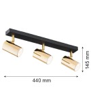 Spotlight ceiling lamps - Argon LAGOS plafond 3 fl. 3x5W (max) brass black structure 1474 - product 3