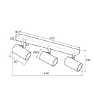 Spotlight ceiling lamps - Argon LAGOS plafond 3 fl. 3x5W (max) brass black structure 1474 - product 4