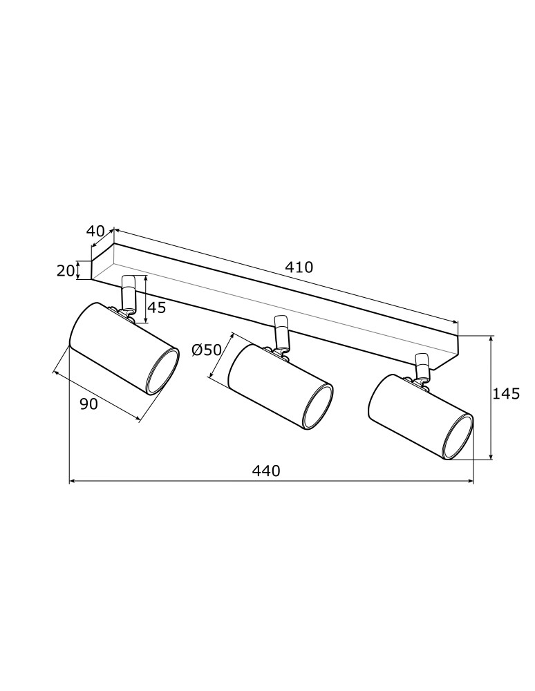 Spotlight ceiling lamps - Argon LAGOS plafond 3 fl. 3x5W (max) brass black structure 1474 - product kolory-swiatla.pl 4