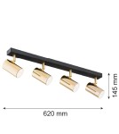 Spotlight ceiling lamps - Argon LAGOS plafond 4 fl. 4x5W (max) brass black structure 1688 - product 3
