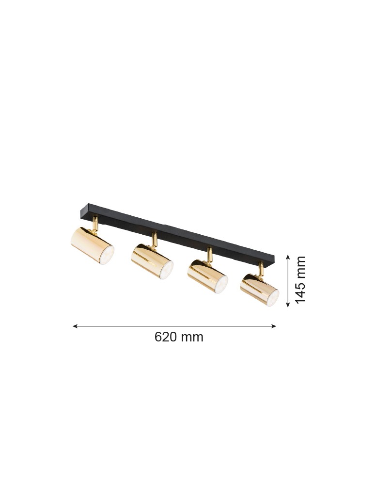 Spotlight ceiling lamps - Argon LAGOS plafond 4 fl. 4x5W (max) brass black structure 1688 - product kolory-swiatla.pl 3