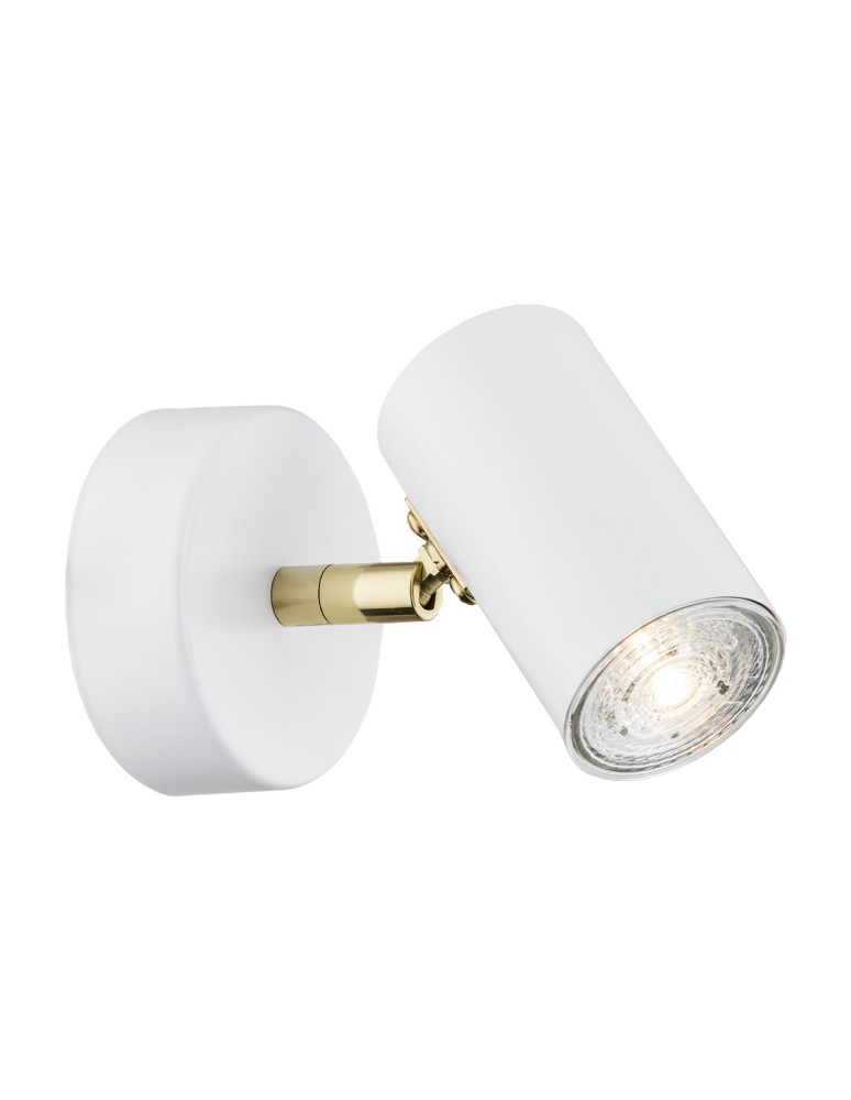 Adjustable wall lamps - Argon LAGOS wall lamp 1 pł. 1x5W (max) white structure brass elements 4209 - product kolory-swiatla.pl 1