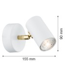 Adjustable wall lamps - Argon LAGOS wall lamp 1 pł. 1x5W (max) white structure brass elements 4209 - product 2