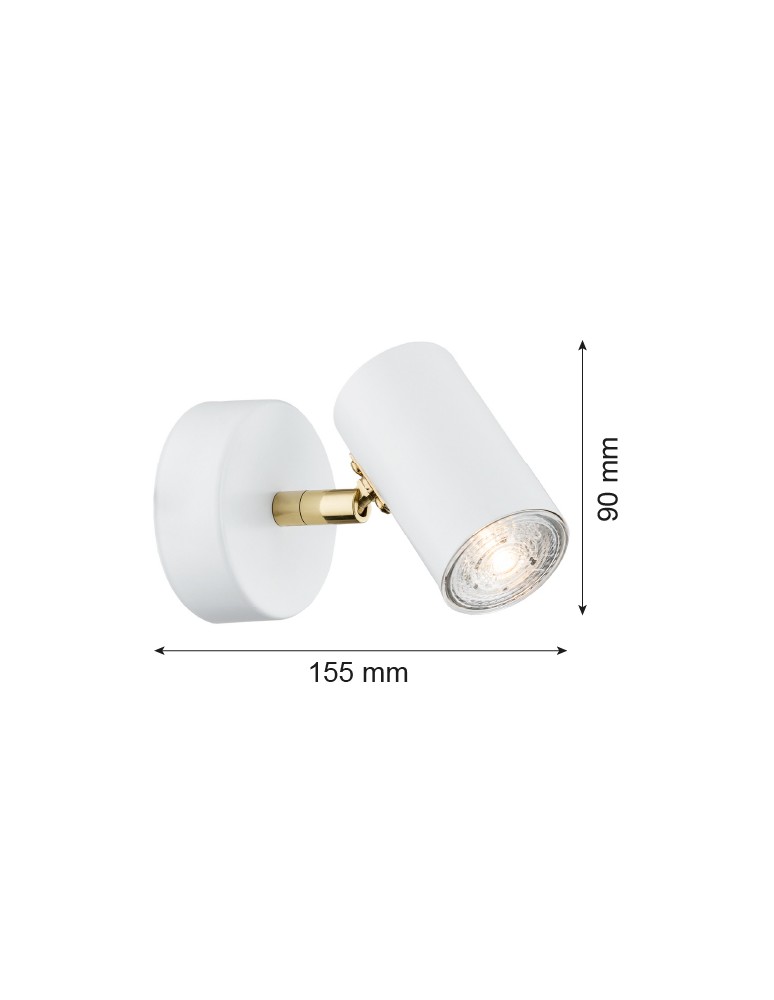 Adjustable wall lamps - Argon LAGOS wall lamp 1 pł. 1x5W (max) white structure brass elements 4209 - product kolory-swiatla.pl 2