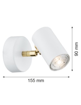 Argon LAGOS kinkiet 1 pł. 1x5W (max) biały struktura elementy mosiądzowane 4209 - produkt 2