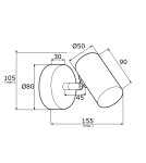 Adjustable wall lamps - Argon LAGOS wall lamp 1 pł. 1x5W (max) white structure brass elements 4209 - product 3