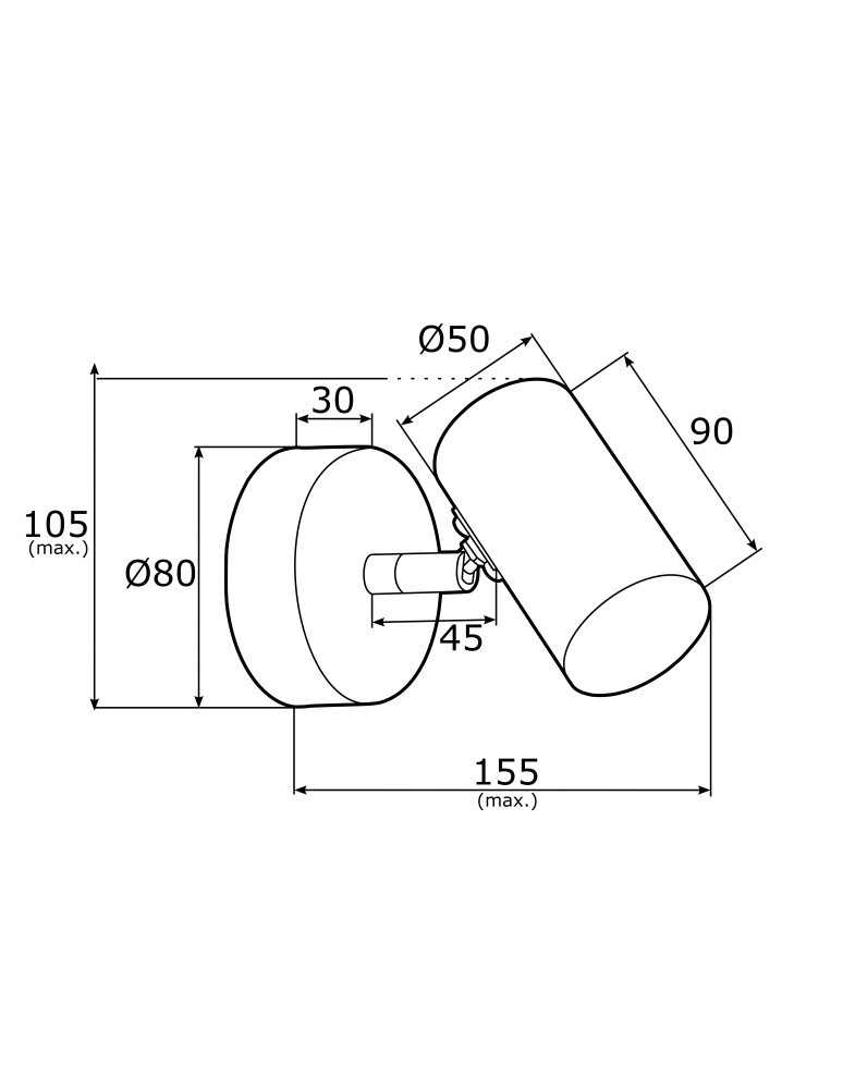 Adjustable wall lamps - Argon LAGOS wall lamp 1 pł. 1x5W (max) white structure brass elements 4209 - product kolory-swiatla.pl 3