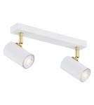 Spotlight ceiling lamps - Argon LAGOS plafond 2 fl. 2x5W (max) white structure brass elements 890 - product 1