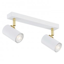 Argon LAGOS plafon 2 pł. 2x5W (max) biały struktura elementy mosiądzowane 890