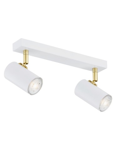 Argon LAGOS plafond 2 fl. 2x5W (max) white structure brass elements 890