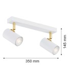 Spotlight ceiling lamps - Argon LAGOS plafond 2 fl. 2x5W (max) white structure brass elements 890 - product 3