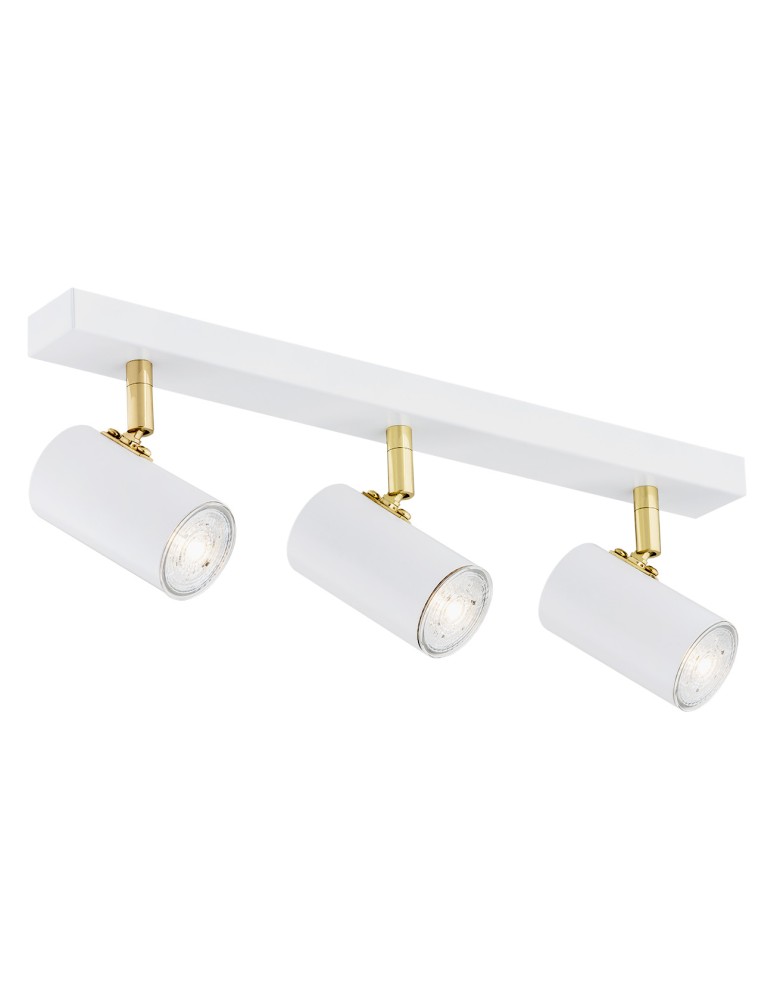 Spotlight ceiling lamps - Argon LAGOS plafond 3 fl. 3x5W (max) white structure brass elements 1475 - product kolory-swiatla.pl 1