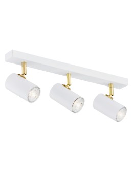 Argon LAGOS plafon 3 pł. 3x5W (max) biały struktura elementy mosiądzowane 1475