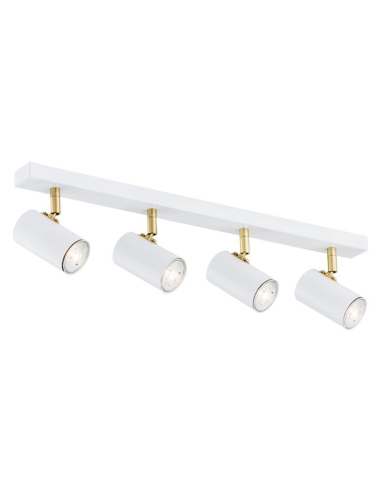 Spotlight ceiling lamps - Argon LAGOS plafond 4 fl. 4x5W (max) white structure brass elements 1689 - product kolory-swiatla.pl 1