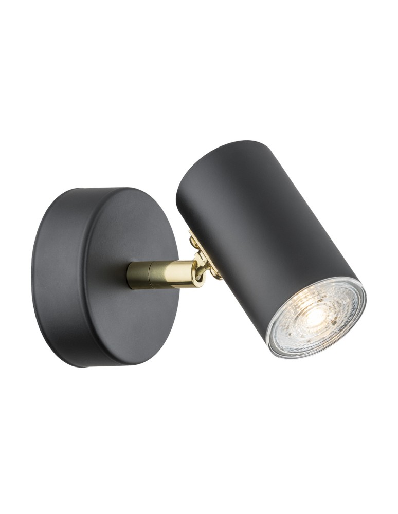 Adjustable wall lamps - Argon LAGOS wall lamp 1 pł. 1x5W (max) black structure brass elements 4210 - product kolory-swiatla.pl 1