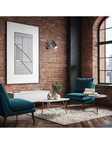 Argon LAGOS kinkiet 1 pł. 1x5W (max) czarny struktura elementy mosiądzowane 4210 - produkt 2