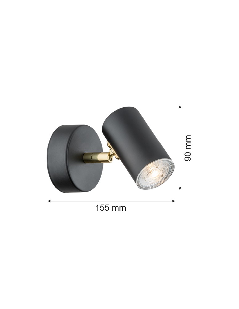 Adjustable wall lamps - Argon LAGOS wall lamp 1 pł. 1x5W (max) black structure brass elements 4210 - product kolory-swiatla.pl 3