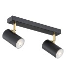 Spotlight ceiling lamps - Argon LAGOS plafond 2 fl. 2x5W (max) black structure brass elements 891 - product 1