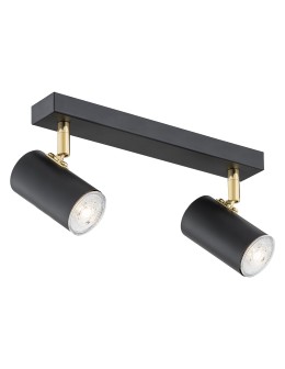 Argon LAGOS plafond 2 fl. 2x5W (max) black structure brass elements 891