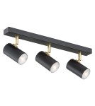 Spotlight ceiling lamps - Argon LAGOS plafond 3 fl. 3x5W (max) black structure brass elements 1476 - product 1