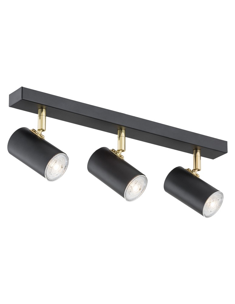 Spotlight ceiling lamps - Argon LAGOS plafond 3 fl. 3x5W (max) black structure brass elements 1476 - product kolory-swiatla.pl 1