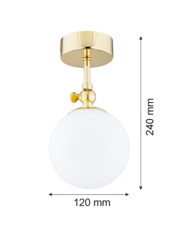 Argon LATINA wall lamp 1 pł. 1x7W (max) brass IP44 opal mat 4001 - product 2