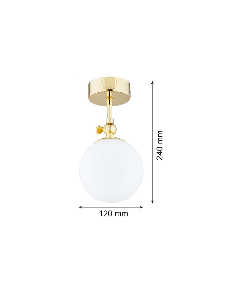 Bathroom ceiling lamps - Argon LATINA wall lamp 1 pł. 1x7W (max) brass IP44 opal mat 4001 - product kolory-swiatla.pl 2