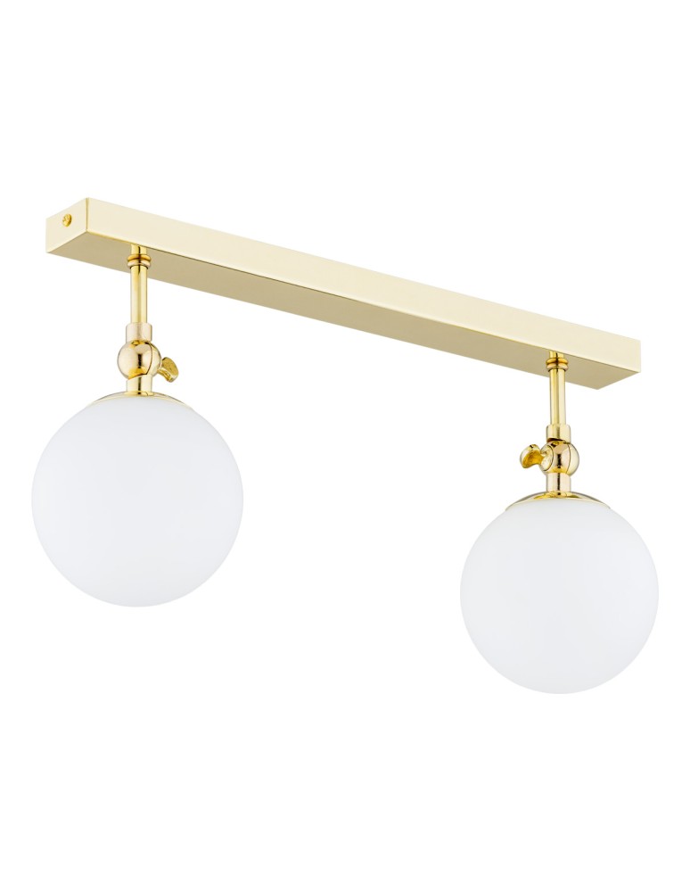Bathroom ceiling lamps - Argon LATINA wall lamp 2 pł. 2x7W (max) brass IP44 opal mat 844 - product kolory-swiatla.pl 1
