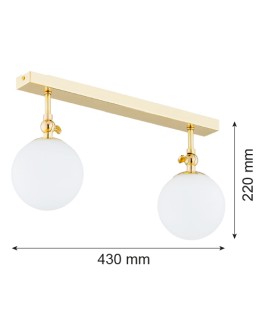 Argon LATINA kinkiet 2 pł. 2x7W (max) mosiądz IP44 opal mat 844 - produkt 2