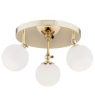 Bathroom ceiling lamps - Argon LATINA plafond 3 fl. 3x7W (max) brass IP44 opal matt 1435 - product 1