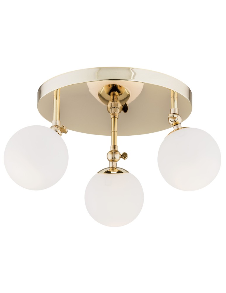 Bathroom ceiling lamps - Argon LATINA plafond 3 fl. 3x7W (max) brass IP44 opal matt 1435 - product kolory-swiatla.pl 1