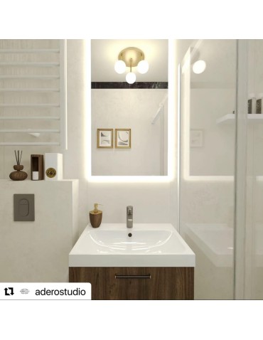 Argon LATINA plafond 3 fl. 3x7W (max) brass IP44 opal matt 1435 - product 2